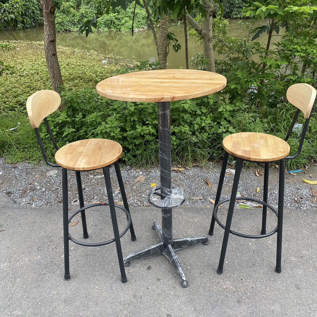 Bàn Trụ Sắt Ống Tròn Eames Cao 1m, Bàn Quầy Bar, Thu Ngân Quán Cafe Nhà Hàng havaco BT01