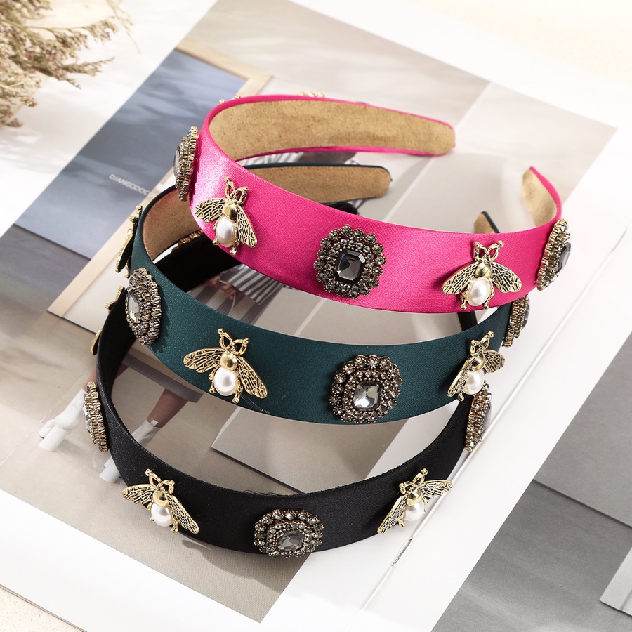 Băng Đô Cài Tóc Đính Đá Pha Lê Và Ngọc Trai Phong Cách Retro Cho Nữ