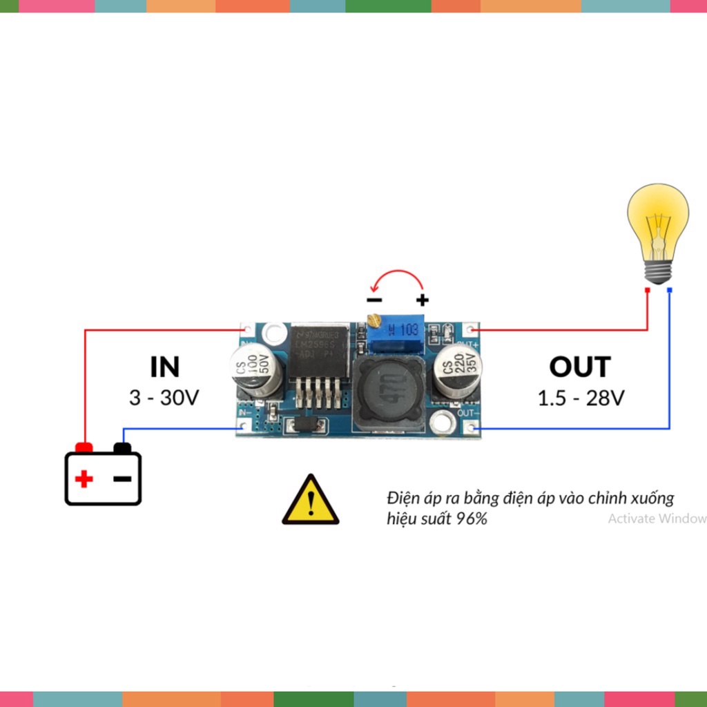 Mạch hạ áp 3A LM2596S DC-DC - 1688s.vn