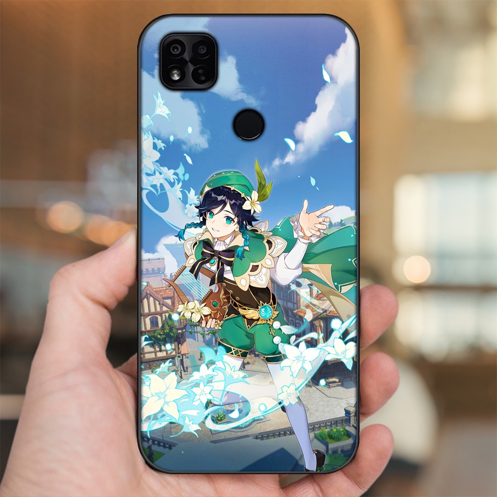 Ốp lưng Xiaomi Redmi 10A viền đen in hình Venti Genshin Impact