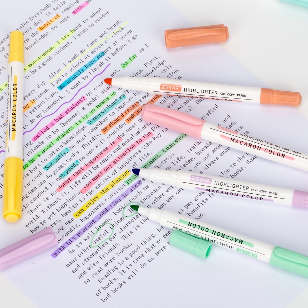 Set 6 bút đánh dấu hai đầu tiện dụng cho học sinh