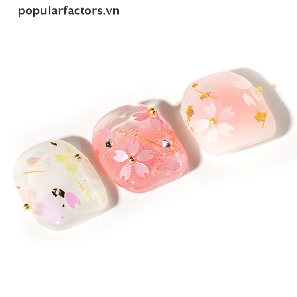 Hạt Kim Sa Hình Cánh Hoa Anh Đào Đính Móng Nghệ Thuật 1Jar