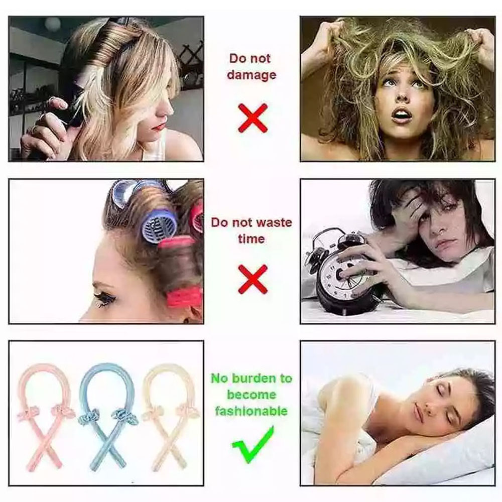 [Hàng mới về] Lô uốn tóc xoăn dài bằng vải chịu nhiệt tiện lợi cho nữ