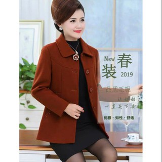 Áo khoác dạ nữ trung niên thời trang thu đông 2019 hàng Quảng Châu