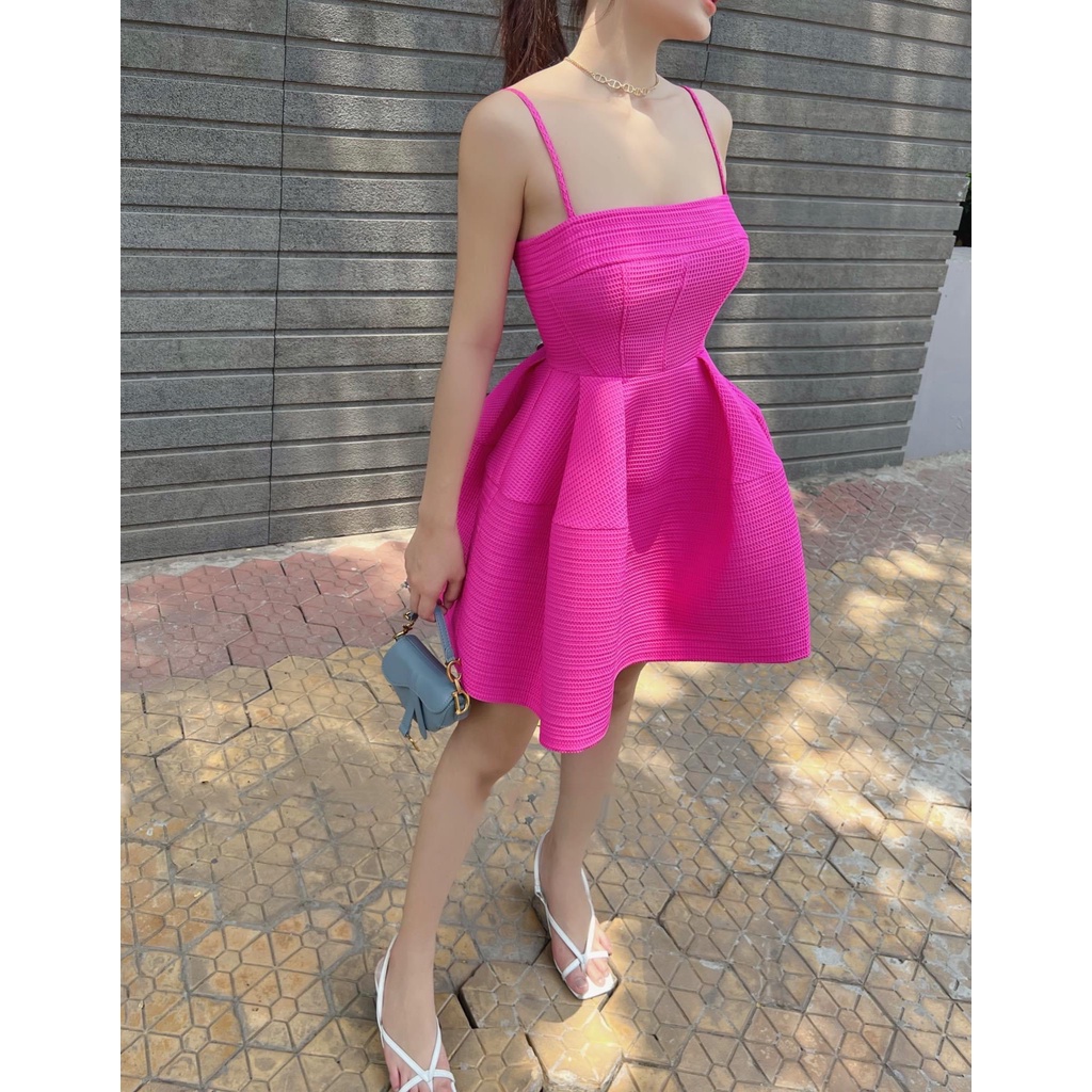 ĐẦM CÚP NGỰC 2 DÂY DÁNG XÒE CHẤT XỐP PUPPLY KÈM ẢNH THẬT | BigBuy360 - bigbuy360.vn