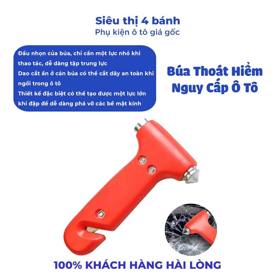 Búa thoát hiểm trong trường hợp nguy cấp trong xe ô tô, xe hơi cắt dây an toàn tránh nguy hiểm trong trường hợp khẩn cấp