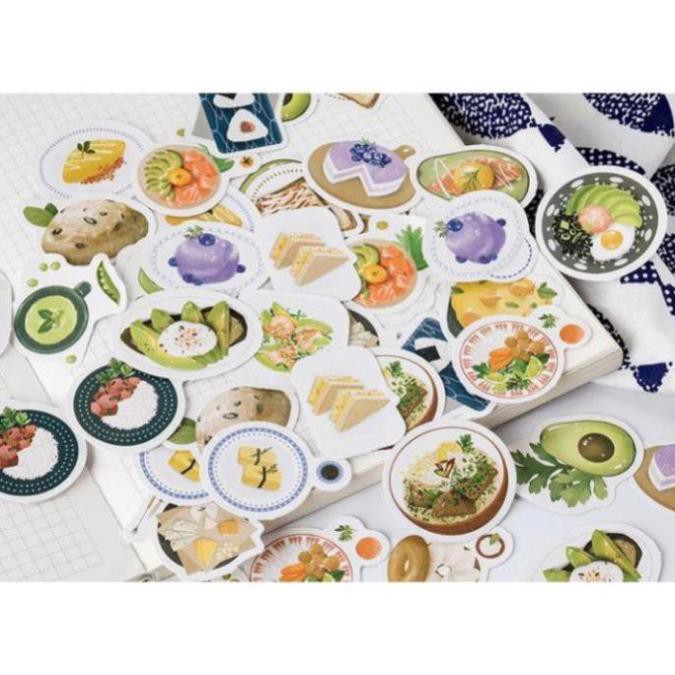 Bộ 46 Sticker Món Ăn Hàn Quốc Ngon Miệng E65