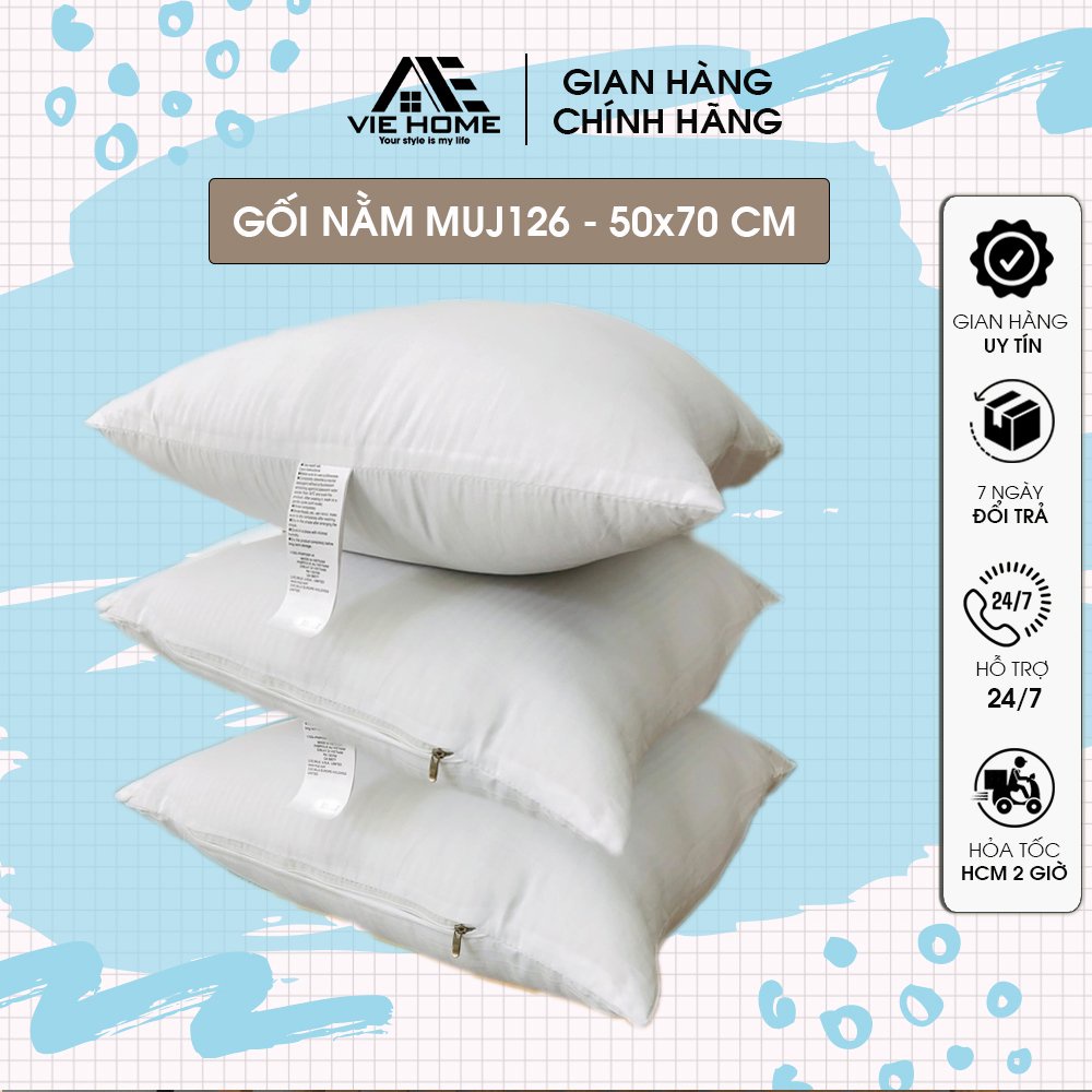 Ruột gối nằm Muj125 VIE Home, mềm mại hỗ trợ vai cổ kích thước 50x70cm