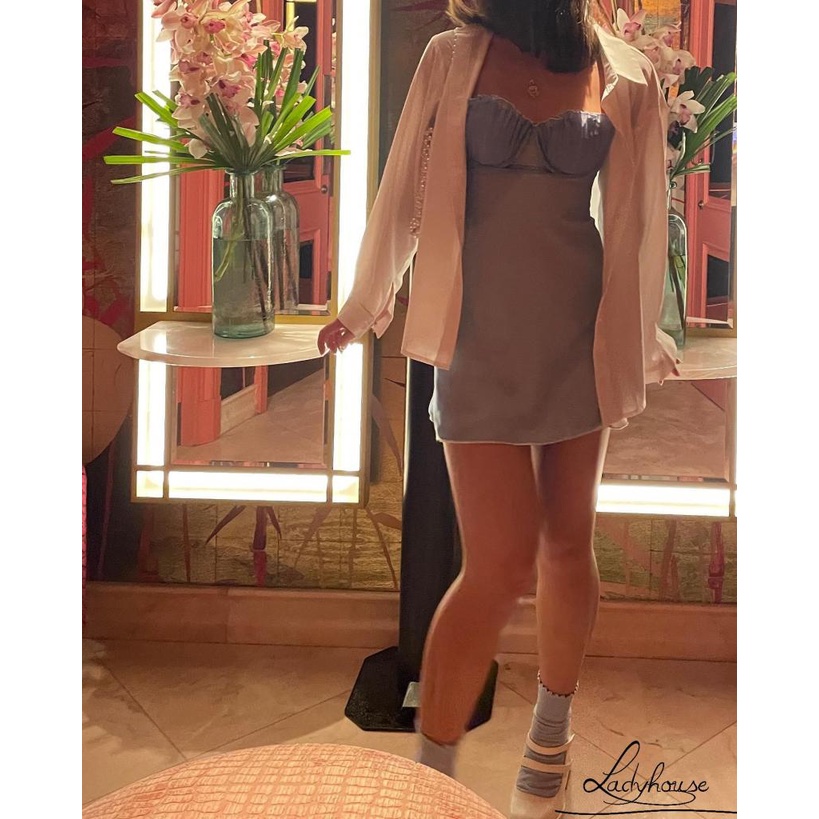 Ldd-đầm Không Tay Xếp Ly Ôm Ngực Phối Màu Trang Trí Hình Vỏ Sò Phù Hợp Với Mùa Hè Dành Cho Bạn