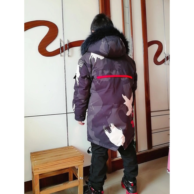 Áo Khoác Phao rằn ri Bé Trai 17-55kg Phong Cách Hàn Quốc