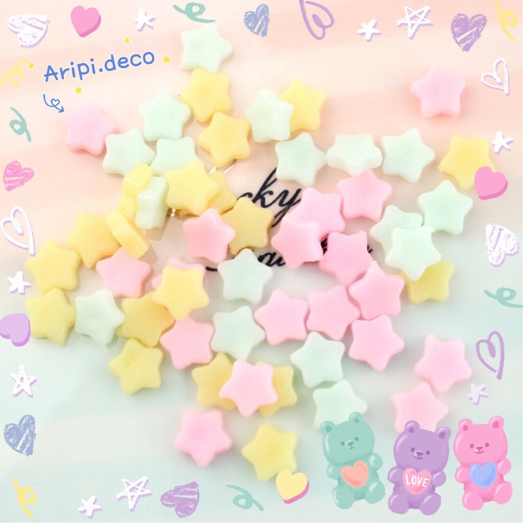 Charm NHỎ XÍU hình ngôi sao mềm star B106 /Nguyên liệu làm phụ kiện handmade vòng tay / resin