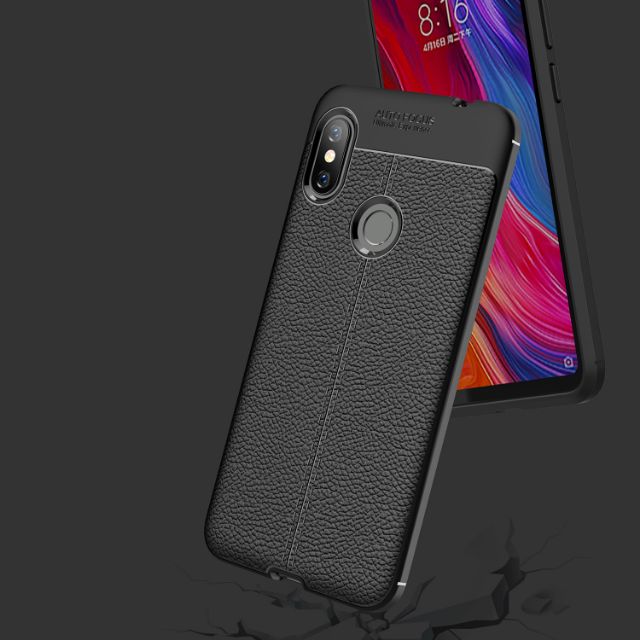 Ốp lưng Xiaomi Redmi Note 6 Pro chống sốc vân da hiệu Auto Focus