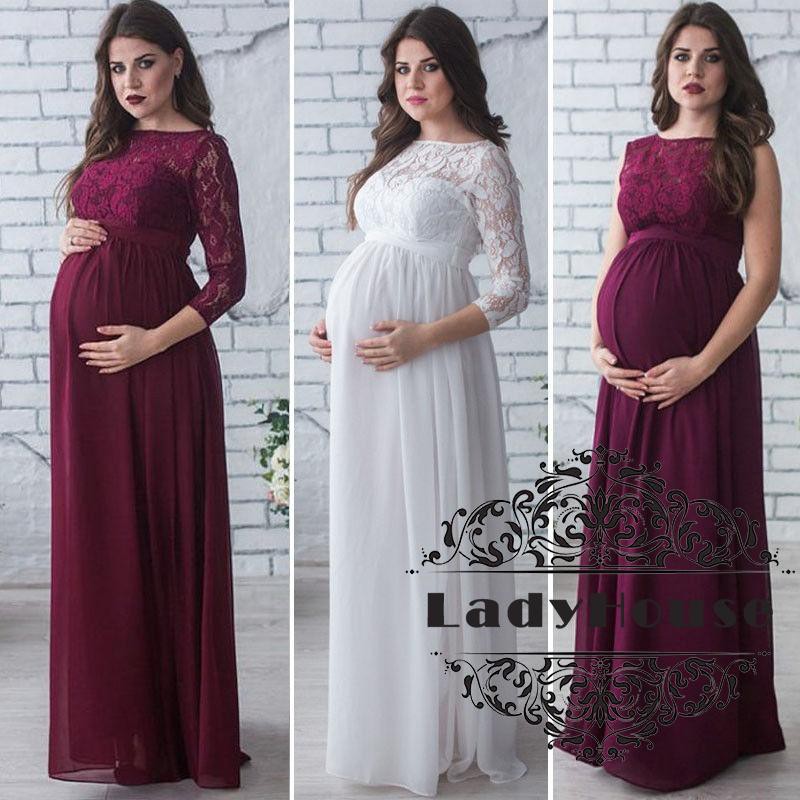 Đầm Maxi Phối Ren Cho Phụ Nữ Mang Thai