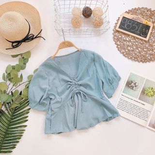 Áo peplum rút ngực ( Hình thật )
