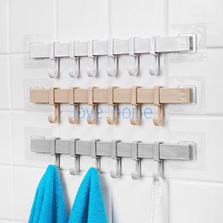 Giá Treo Đồ 6 Hàng Móc Dán Tường Không Cần Đóng Đinh Sáng Tạo Cho Nhà Bếp Nhà Tắm