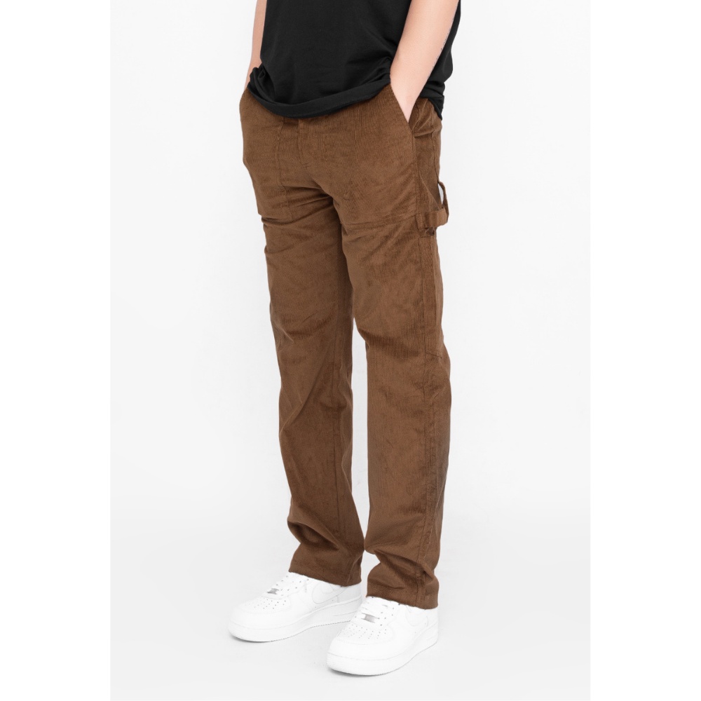 Quần tăm nhung màu nâu đậm Tum Machines CORDUROY SLIM PANT - Dark Brown