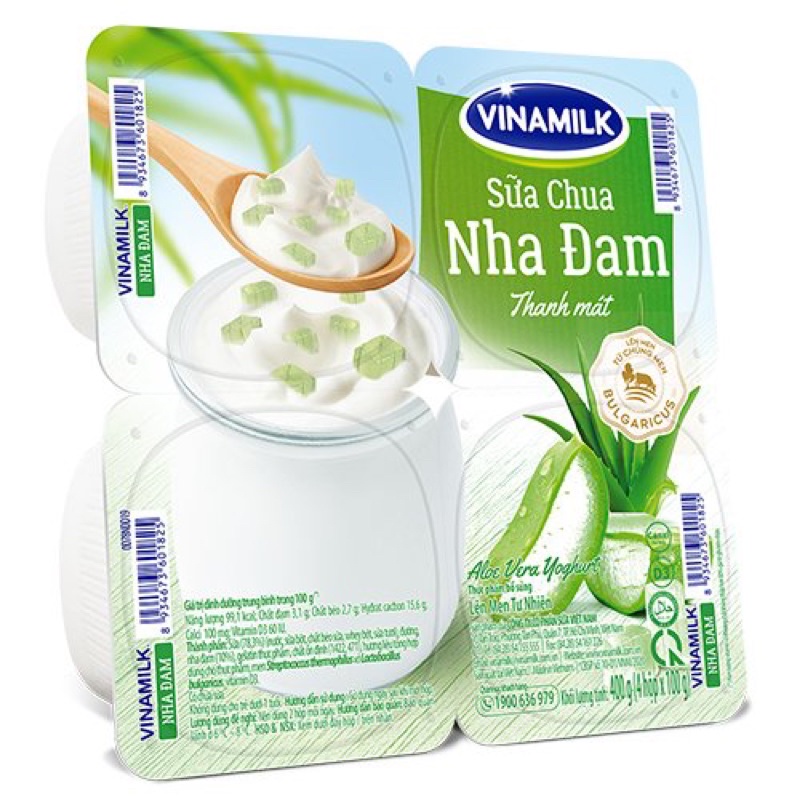 Sữa Chua Vinamilk Có Đường,Trái Cây và Nha Đam