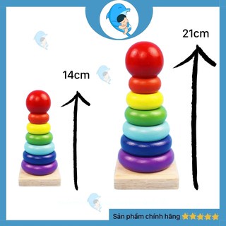 Tháp Xếp Chồng Bằng Gỗ Cho Bé size bé (Loại 14cm)