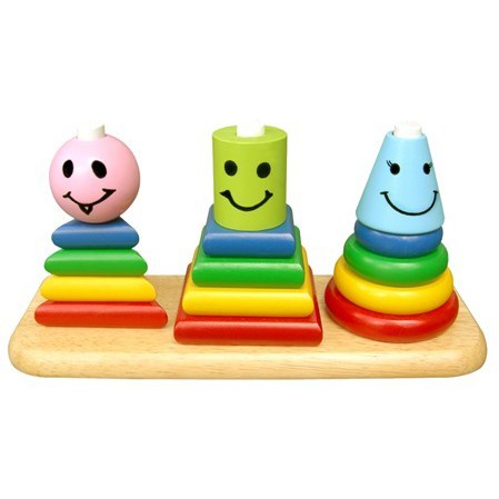 Xếp hình 3 trụ - Đồ chơi gỗ thông minh Winwintoys cho bé