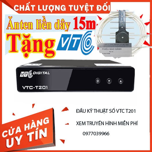 [Mã INCUBACK1416 hoàn 20K xu đơn 50K] [Tặng Anten] Đầu Thu kỹ Thuật Số,Đầu Thu Mặt Đất VTC T201