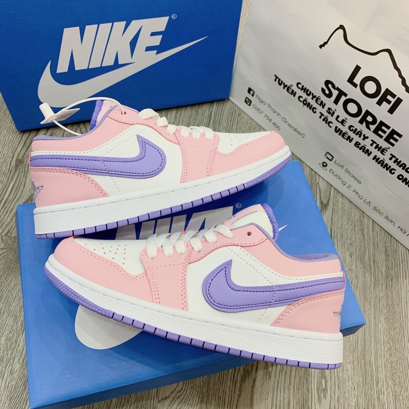 Giày thể thao JD cổ thấp hồng tím giày sneaker giày nam nữ cao cấp