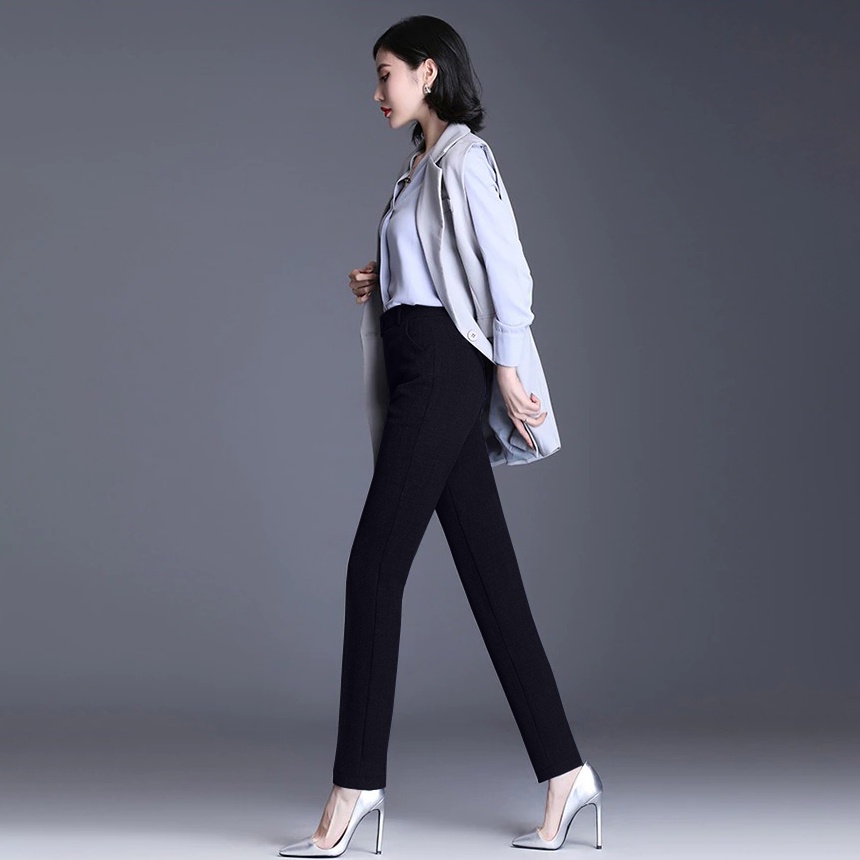 Quần tây công sở nữ kiểu mới ống đứng màu đen sang trọng thanh lịch