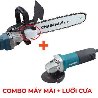 [COMBO] Máy mài góc Makita + Lưỡi cưa xích - Biến máy mài thành máy cưa siêu rẻ - Xẻ gỗ - Tỉa cành - Đánh bóng