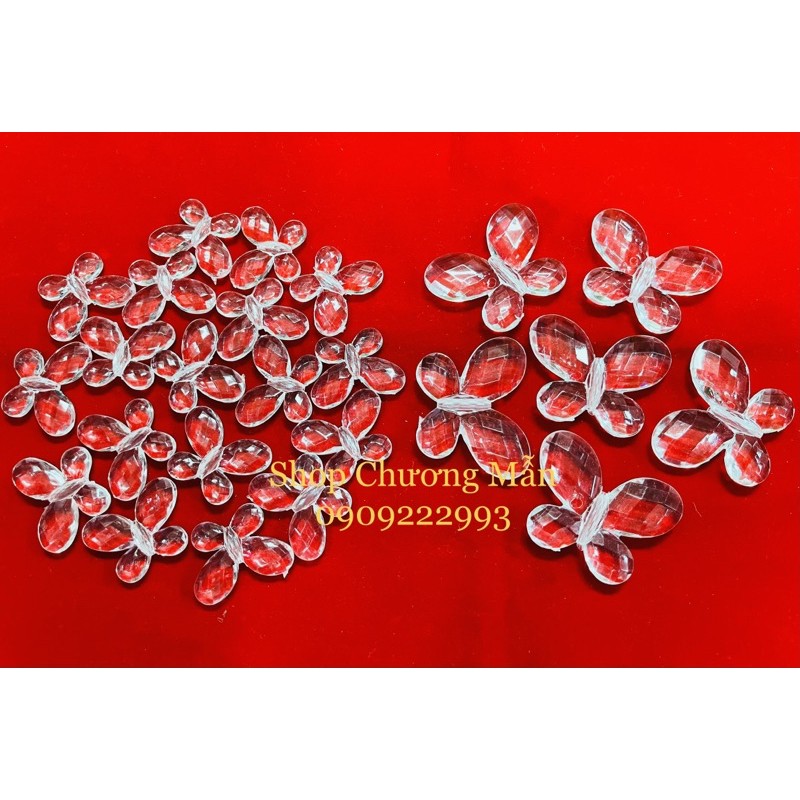 100G Hình Bướm Pha Lê Nhựa Trang Trí Rèm Cửa Giá Sỉ