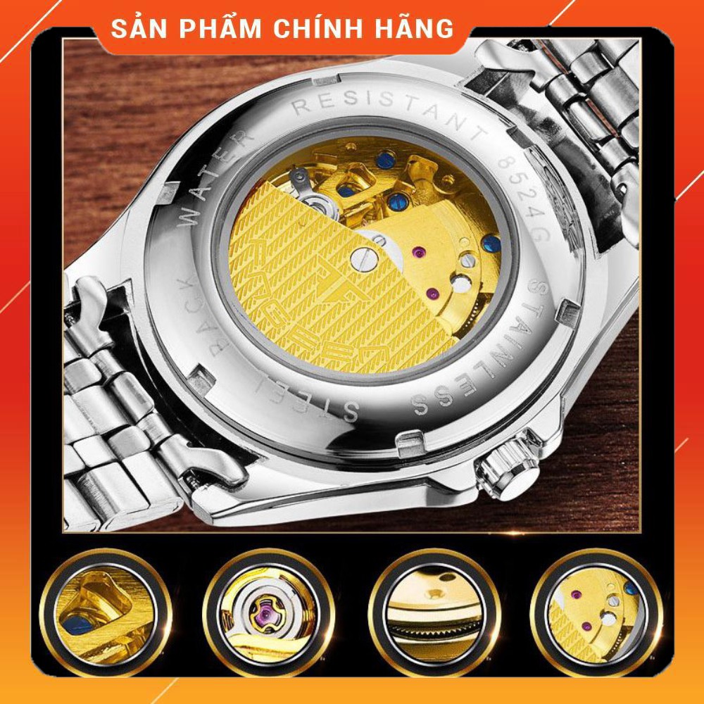 [CHẤT LƯỢNG] ĐỒNG HỒ CƠ NAM AUTOMATIC FNGEEN F99 DÂY KIM LOẠI CAO CẤP