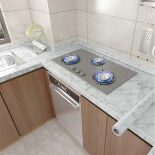 Decal giấy dán bếp tráng nhôm cách nhiệt YT211 ĐÁ TRẮNG LOANG khổ 60cm