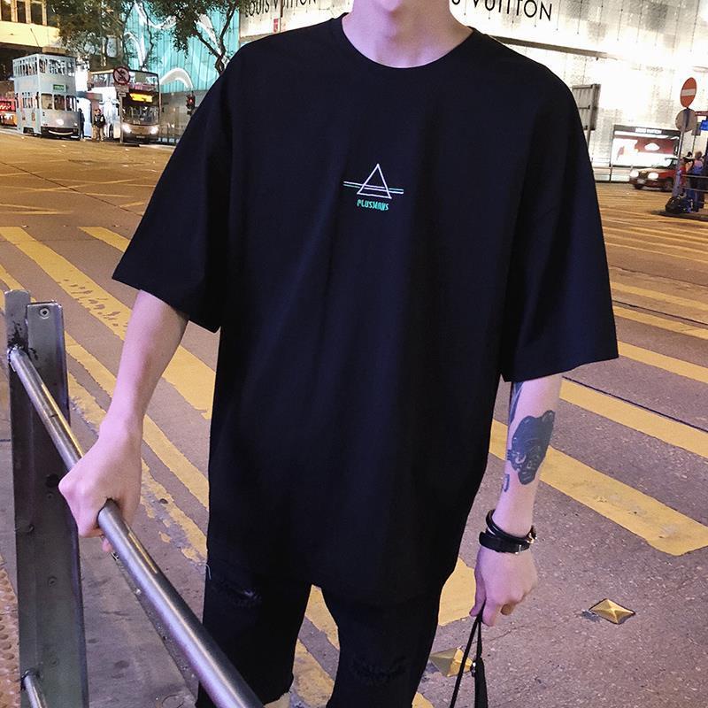 Áo Thun 3158 Fujsxejs PEONYB Unisex [FREESHIP]  Phông form rộng tay lỡ, pull in hình tam giác vintage cá tính Ulzzang