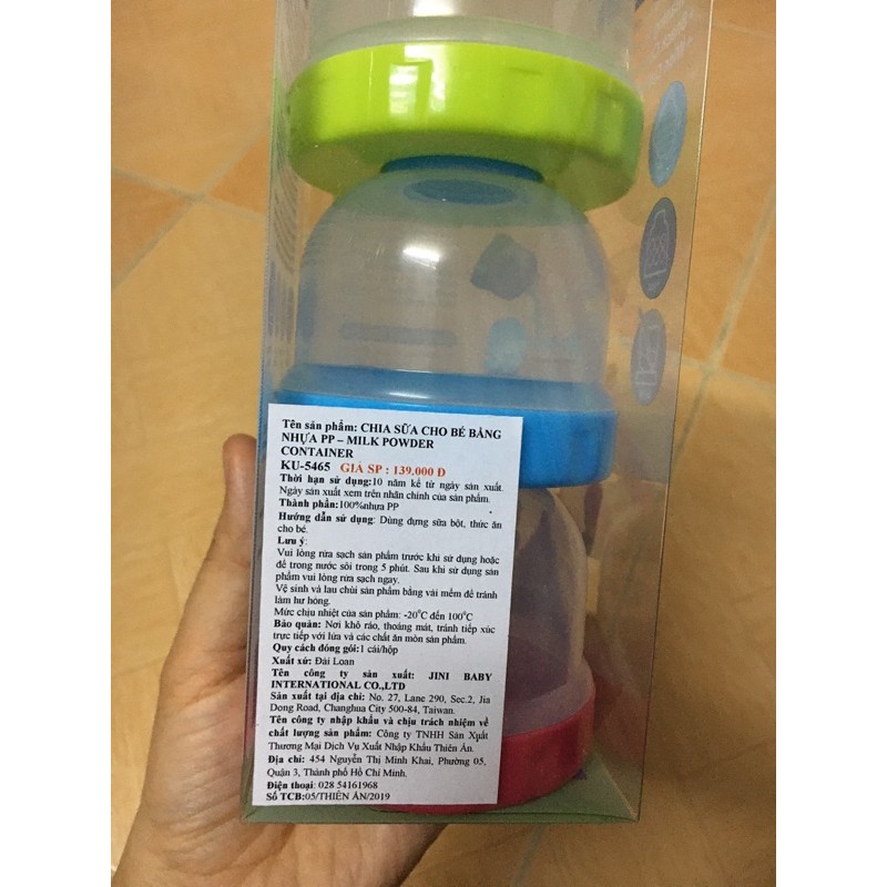 Hộp chia sữa 3 ngăn KUKU KU5465Au