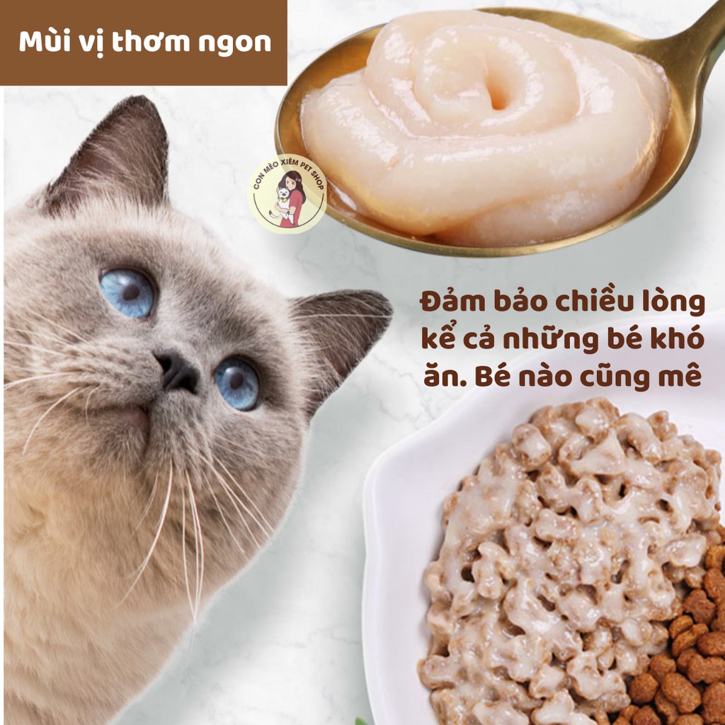 Súp thưởng cho mèo Happy100 14g, thức ăn tăng cân mập mèo lớn mèo con nhỏ Con Mèo Xiêm