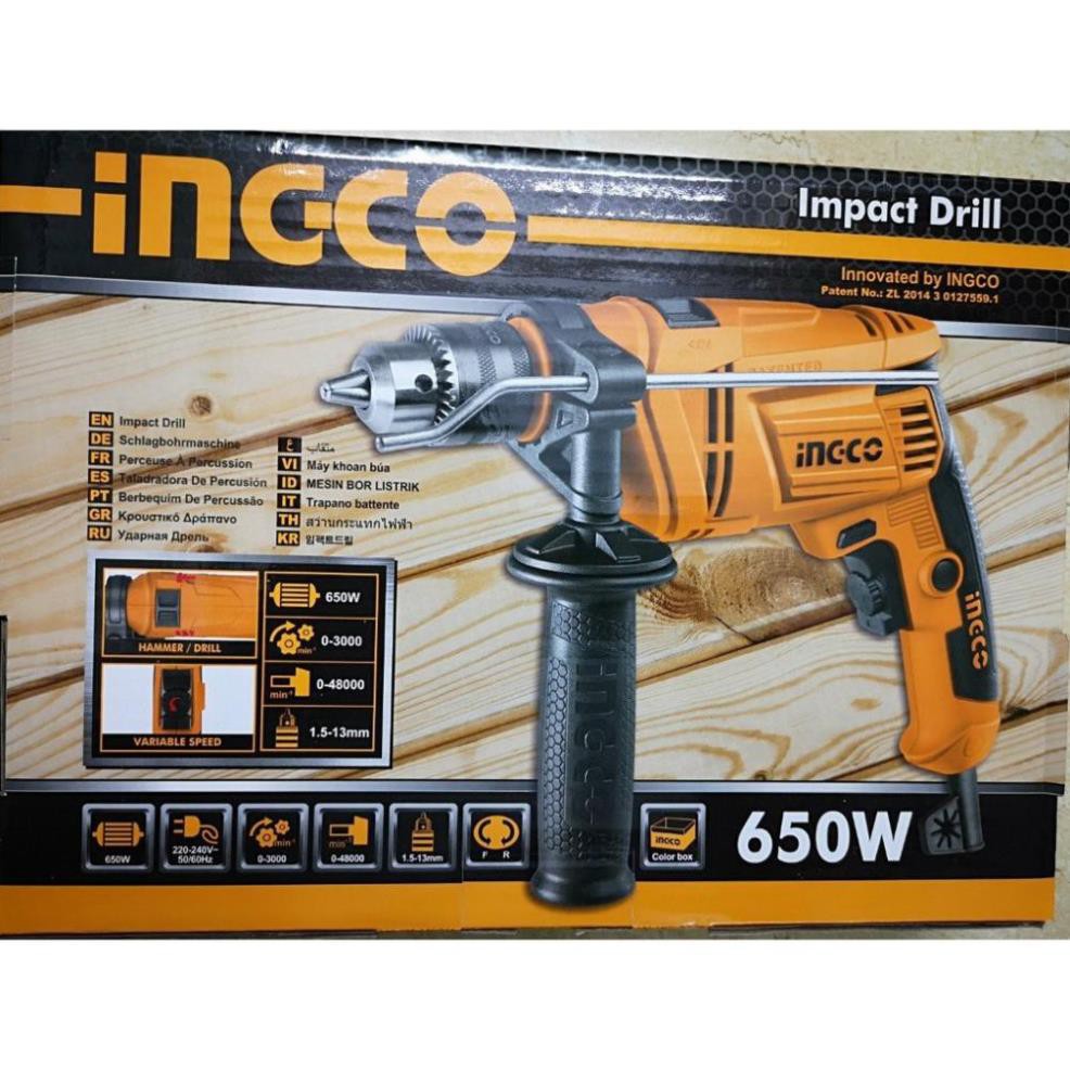 [INGCO] INGCO Máy khoan có khoan búa 13mm 650W Impact Drill ID6538E