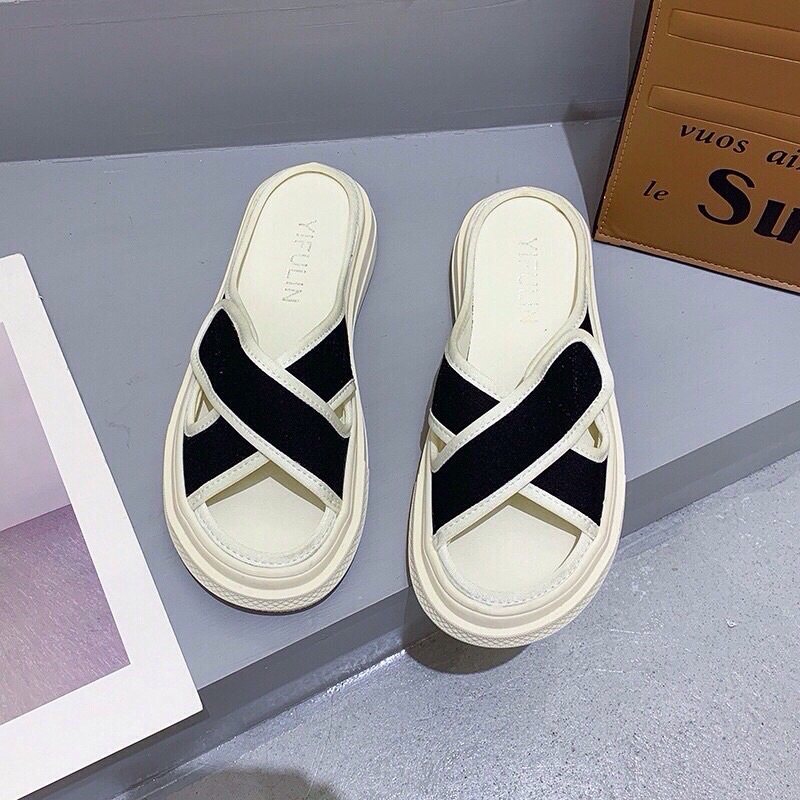 Giày Nữ - Giày Sục Nữ - Giày Đạp Gót Nữ Quai Chéo- dép quay chéo Hottrend 2022