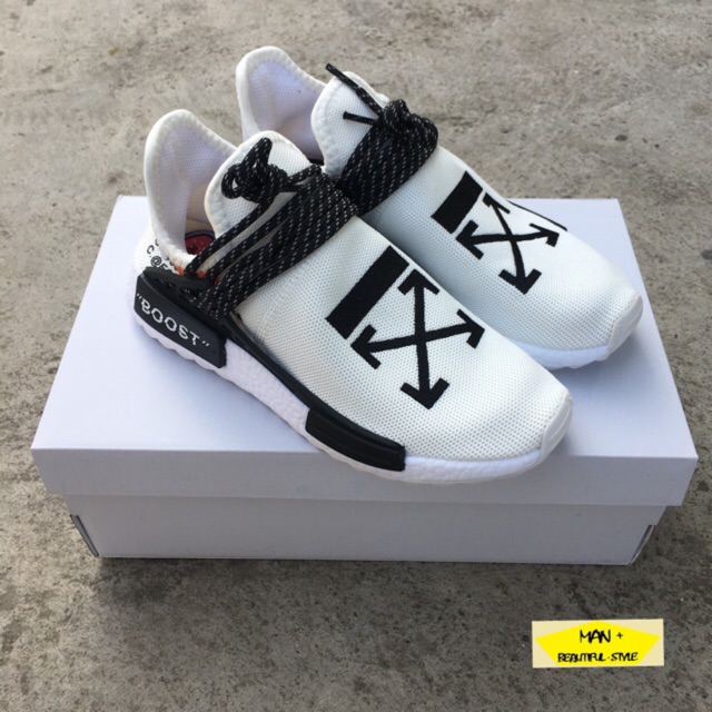 XẢ KHO THANH LÝ (FULL BOX) Giày thể thao sneaker NMD HUMAN RACE off white [XIÊU RẺ]