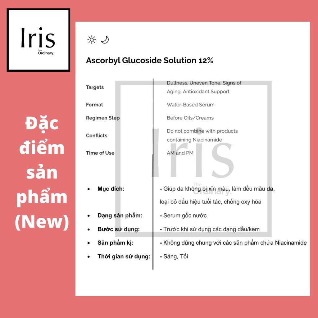 (BILL CANADA) Serum sáng da- Vitamin C - Ascorbyl Glucoside Solution 12% - The Ordinary.