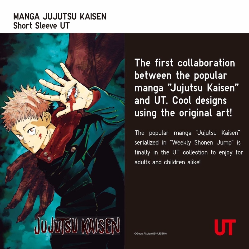 Áo phông nam cổ tròn Jujutsu Kaisen dòng UT thời trang của UNIQLO