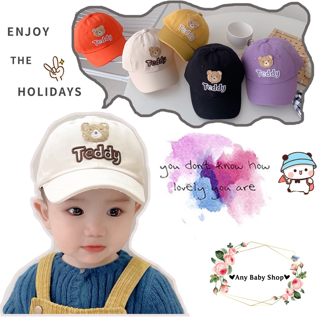 Mũ nón hình gấu Teddy siêu cute 6 màu đáng yêu cho bé trai bé gái ❣❣