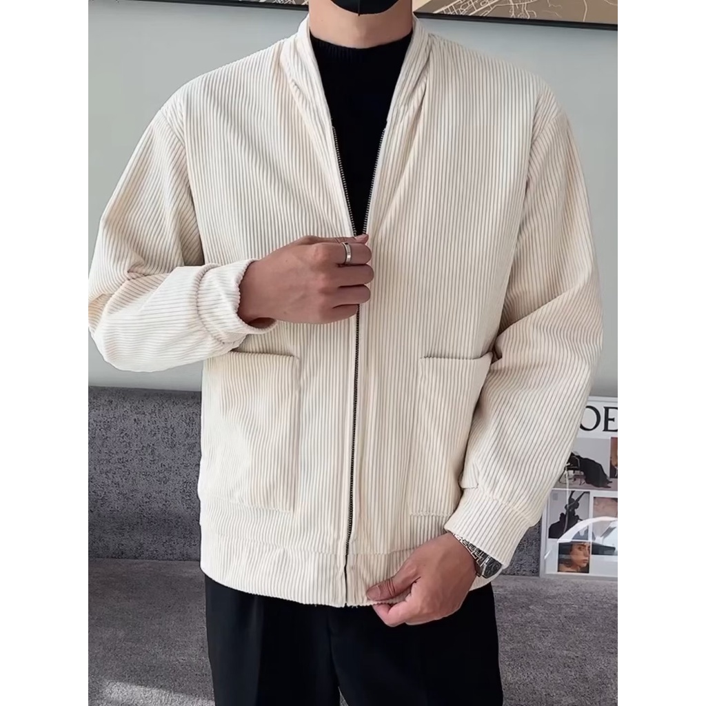 Áo Khoác Tay Dài Màu Trơn Dáng Rộng Thời Trang Cho Nam Hàn Quốc áo len nam áo dài tay fashion cardigan nam simple áo sweater form rộng