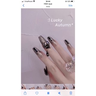 Đá khối Tim chân nhọn đính móng tay