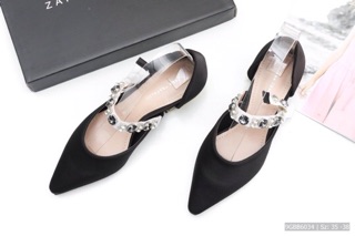 Giày bệt zara lụa quai đá fullbox