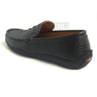 Giày lười da bò 100% dập vân cá sấu GLSP148 (Đen hoặc Nâu)