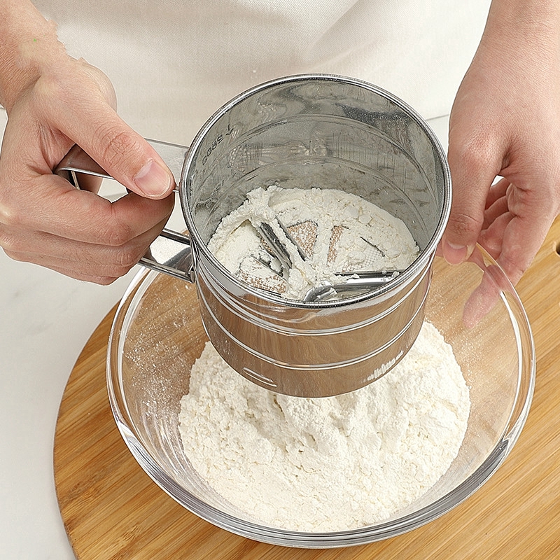 Dụng cụ rây bột bằng lưới thép không gỉ an toàn tiện dụng