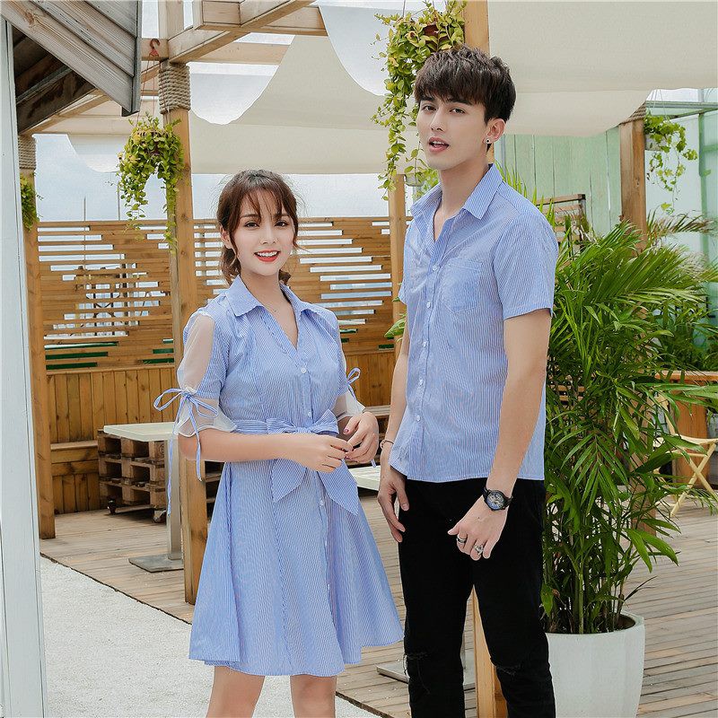 Đồ đôi đẹp, Đồ đôi váy nữ sơ mi nam Hàn Quốc Couple đồ cặp đẹp chụp ảnh cưới