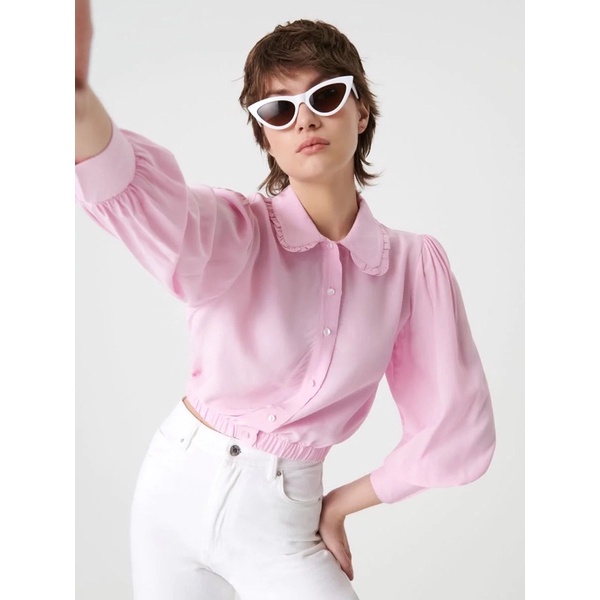 Áo sơ mi Sinsay size M newtag chính hãng eo bo thun