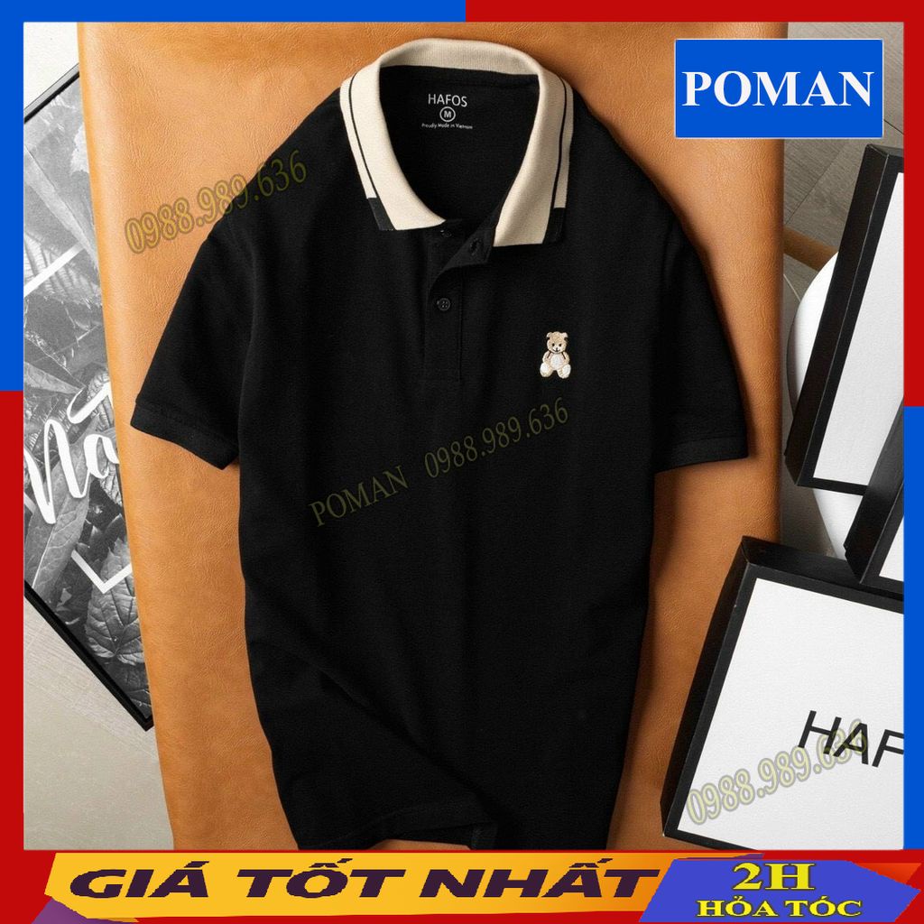 Áo polo nam ngắn tay chất cá sấu cotton, Áo thun nam có cổ polo nam co dãn 4 chiều AT04 - POMAN