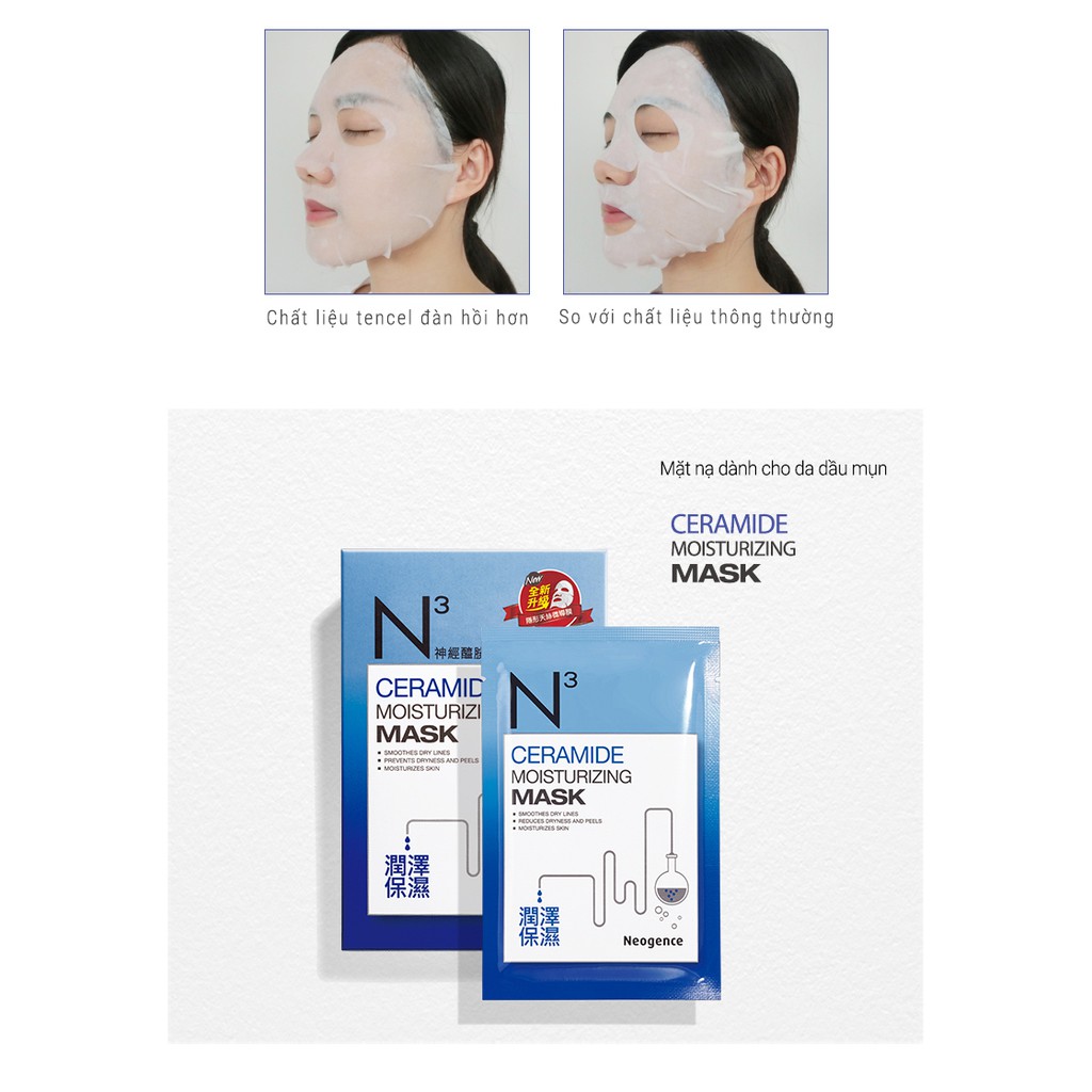 Mặt nạ Neogence N3 khóa ẩm bổ sung Ceramide- 1 miếng