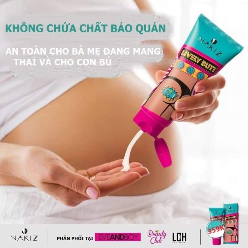 NAKIZ LIVELY BUTT【CHÍNH HÃNG】 Kem xóa thâm, mụn Mông, Bẹn, Nách, Lưng, Nhũ hoa, Cùi chỏ, Đầu gối .... Thái Lan