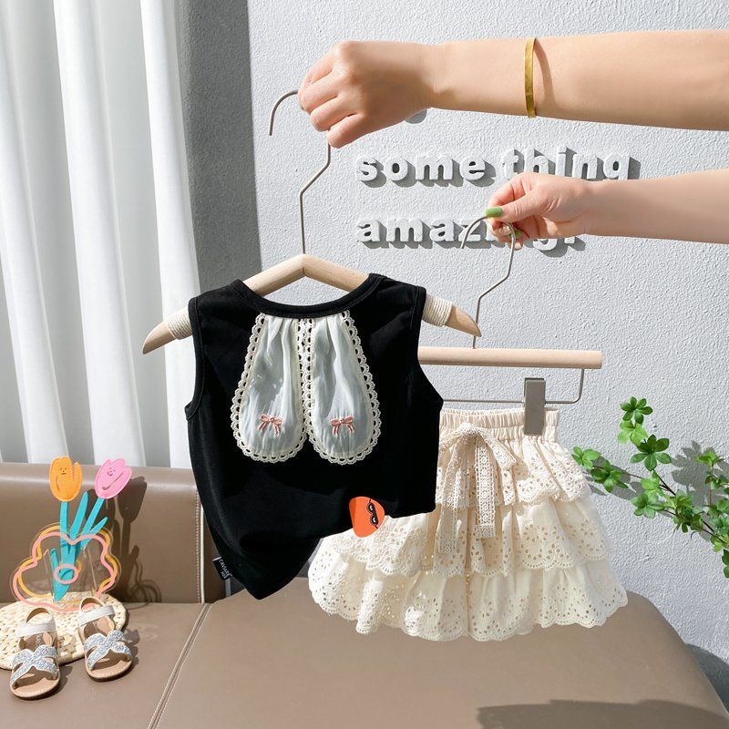 Bộ Áo Sát Nách Phối Chân Váy Ngắn Thời Trang Mùa Hè 2022 Mới Cho Bé Gái